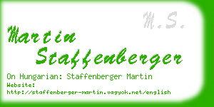 martin staffenberger business card
